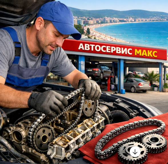 Замена цепи грм . СТО Солнечный Берег , Болгария . Лучшая цена на 2026 год