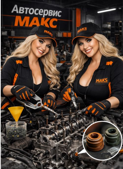 Замена маслосъёмных колпачков в автосервисе «Макс» . Солнечный Берег, Болгария